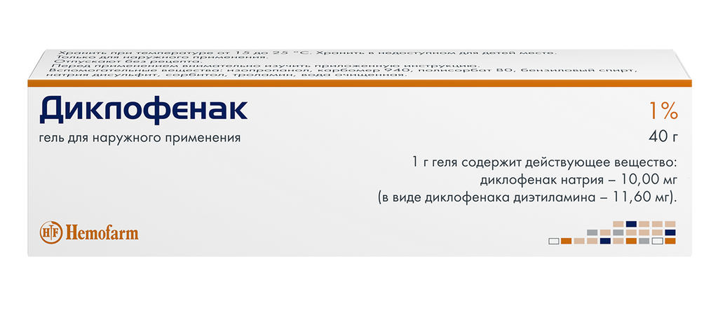 фото упаковки Диклофенак (гель), 1%, гель для наружного применения, 40 г, 1 шт. фото упаковки Диклофенак (гель)