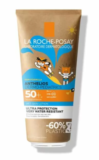 фото упаковки La Roche-Posay Anthelios Wet skin SPF50+ гель солнцезащитный для детей