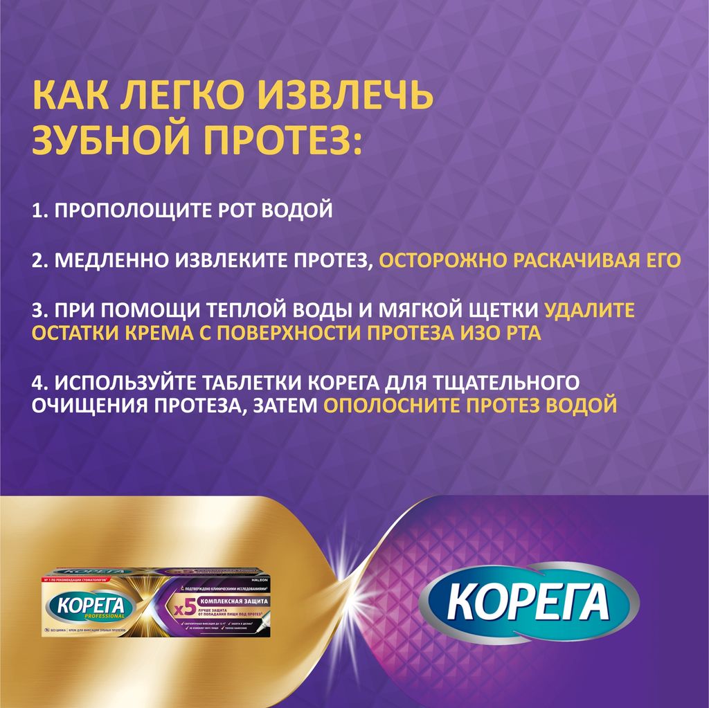 Корега Professional Комплексная защита, крем для фиксации зубных протезов, нейтральный, 40 г, 1 шт.