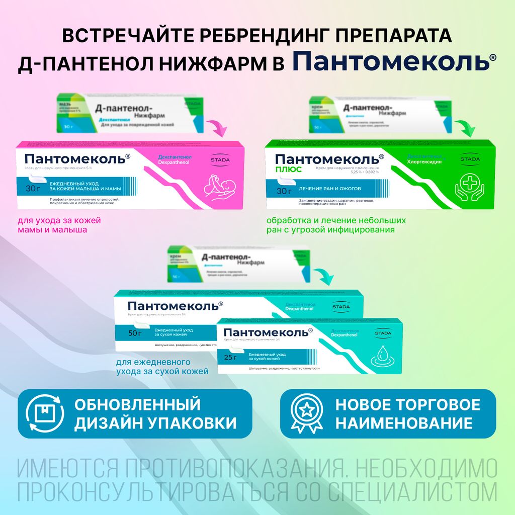 Пантомеколь, 5%, мазь для наружного применения, 30 г, 1 шт.