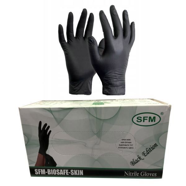 фото упаковки Перчатки SFM смотровые нитриловые неопудренные