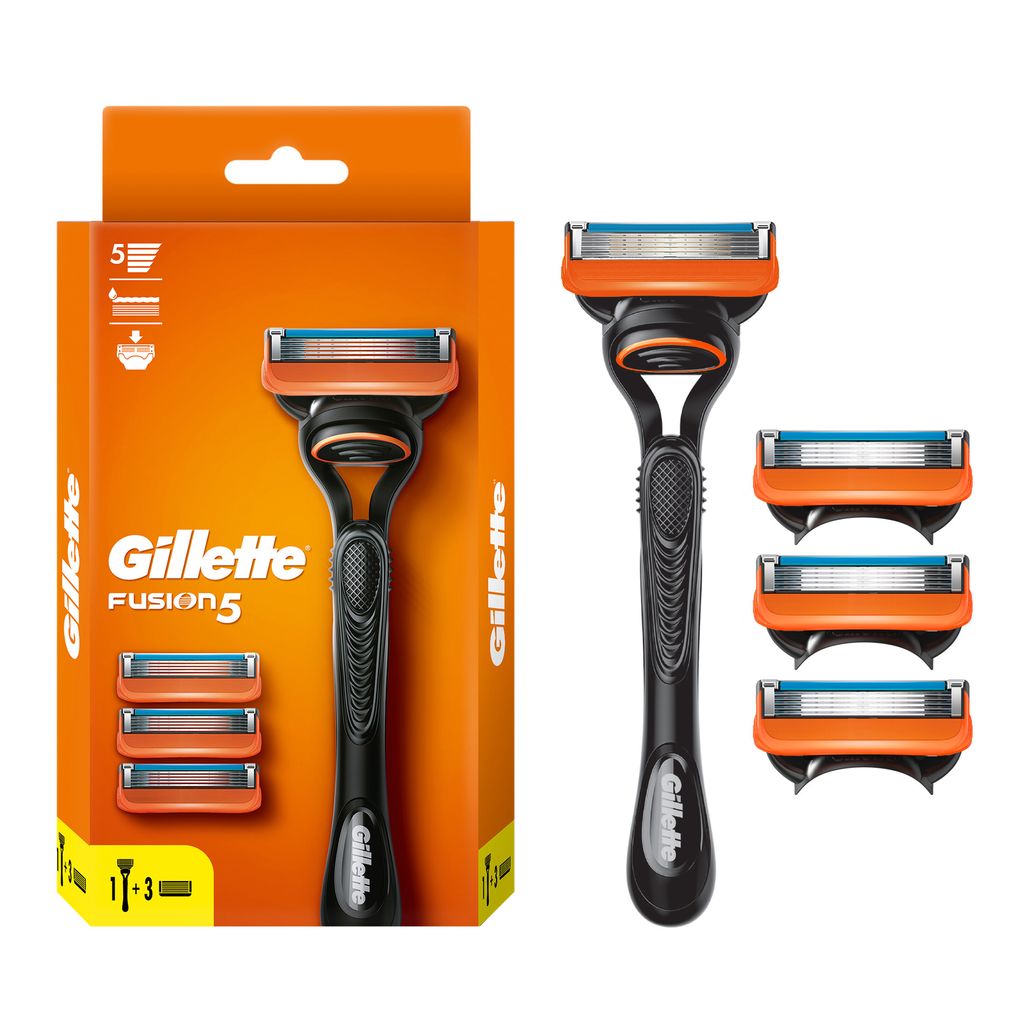 Gillette Fusion 5 Бритва со сменной кассетой, бритва, + 3 сменные кассеты, 1 шт.