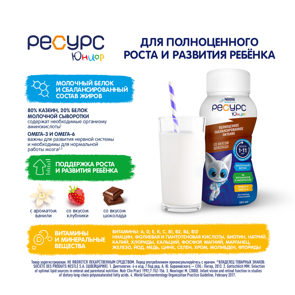 Resource Clinutren Junior полноценное питание для детей 1-11 лет, шоколад, 200 мл, 1 шт.