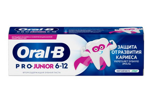 Oral-B Junior Паста зубная вкус мягкий, для детей 6-12 лет, паста зубная, 75 мл, 1 шт.