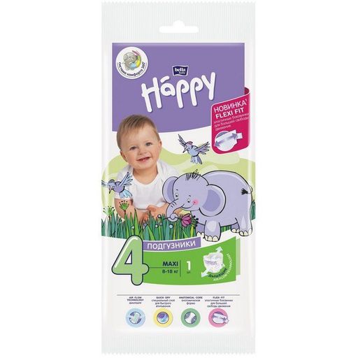 Bella Baby Happy Maxi Подгузники детские, р. 4, 8-18 кг, 1 шт.