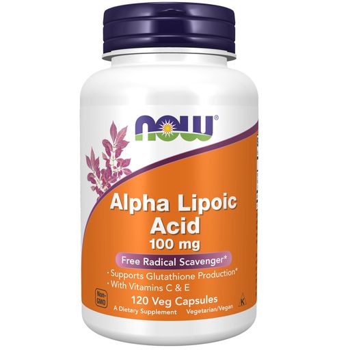 Now Alpha Lipoic Acid Альфа-липоевая кислота, 100 мг, капсулы, 120 шт.