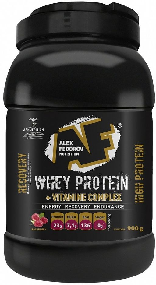 Алекс Федоров Протеин Whey Protein, порошок для приготовления напитка, малина, 900 г, 1 шт.