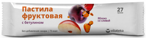 Витатека Пастила фруктовая Яблоко со сливой, 27 г, 1 шт.
