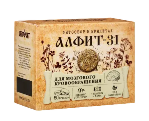 Алфит-31 для мозгового кровообращения утренний вечерний, брикеты, 120 г, 1 шт.